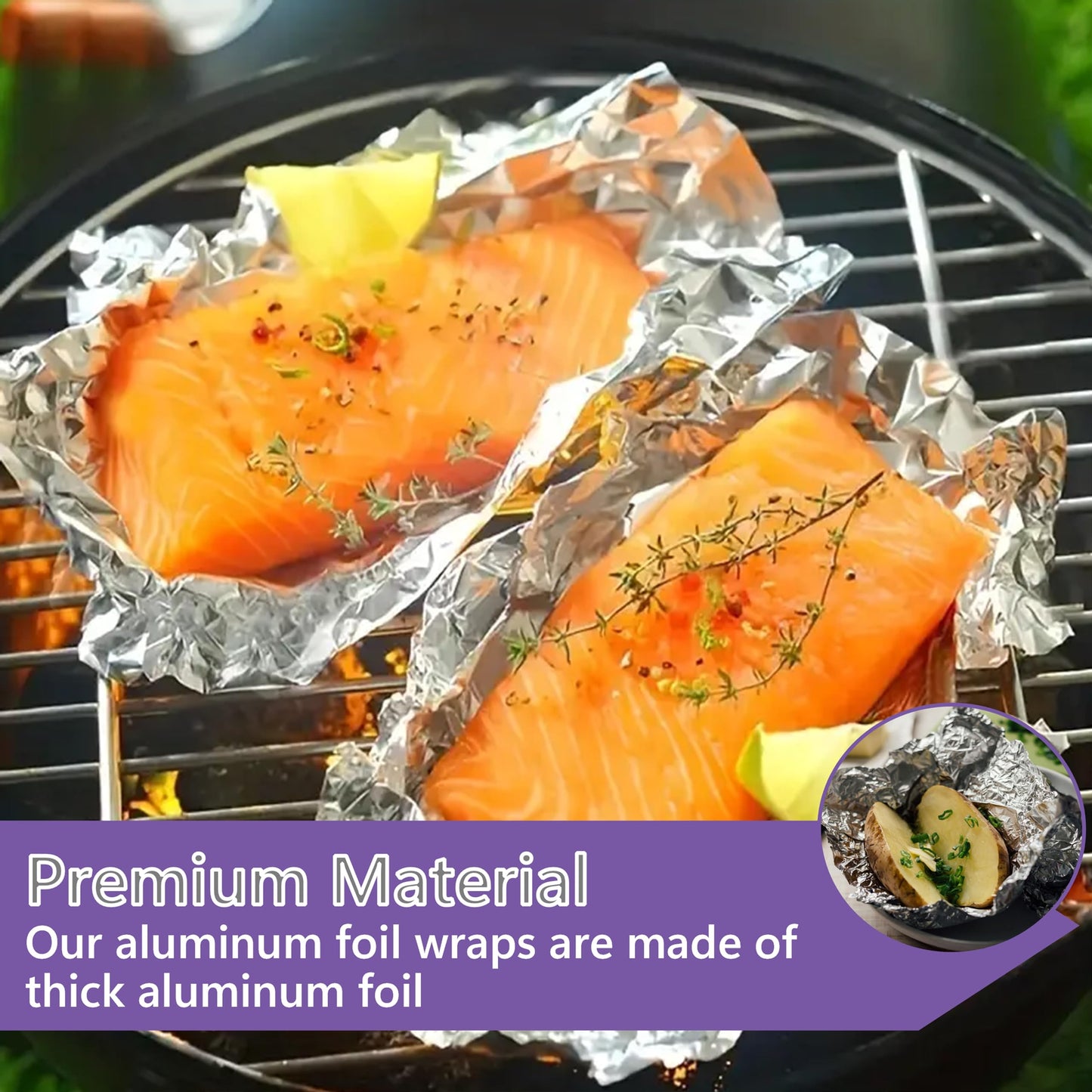 Box of Pre-Cut Aluminum Foil Sheets - Wide and Heat-Tolerant Deli Foil Sheets, 100% Aluminum, Ideal for Food Wrapping, Grilling & Freezing, Convenient Dispenser