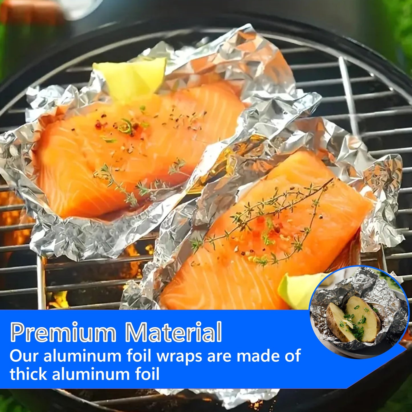 Box of Pre-Cut Aluminum Foil Sheets - Wide and Heat-Tolerant Deli Foil Sheets, 100% Aluminum, Ideal for Food Wrapping, Grilling & Freezing, Convenient Dispenser