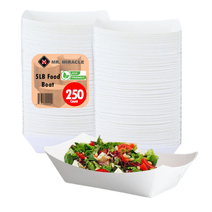 Mr Miracle Kraft Paper Food Tray. 5-Pound Size. Disposable, Recyclable and Fully Biodegradable. Made in USA