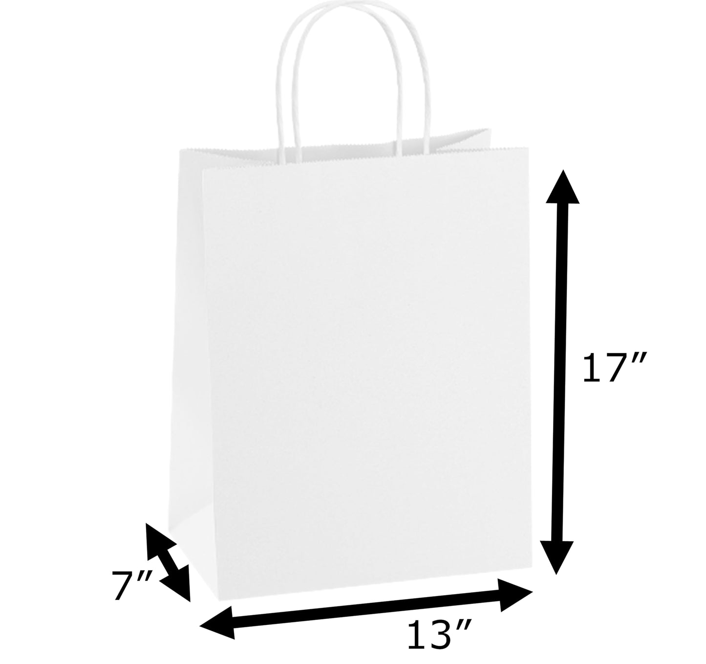 Large Paper Bags With Handles - 17X13X7 Premium Quality Shopping & Grocery Bags - Multi-Pack, 100% Recyclable - Ideal for Merchandise, Retail & Large Gift Bags