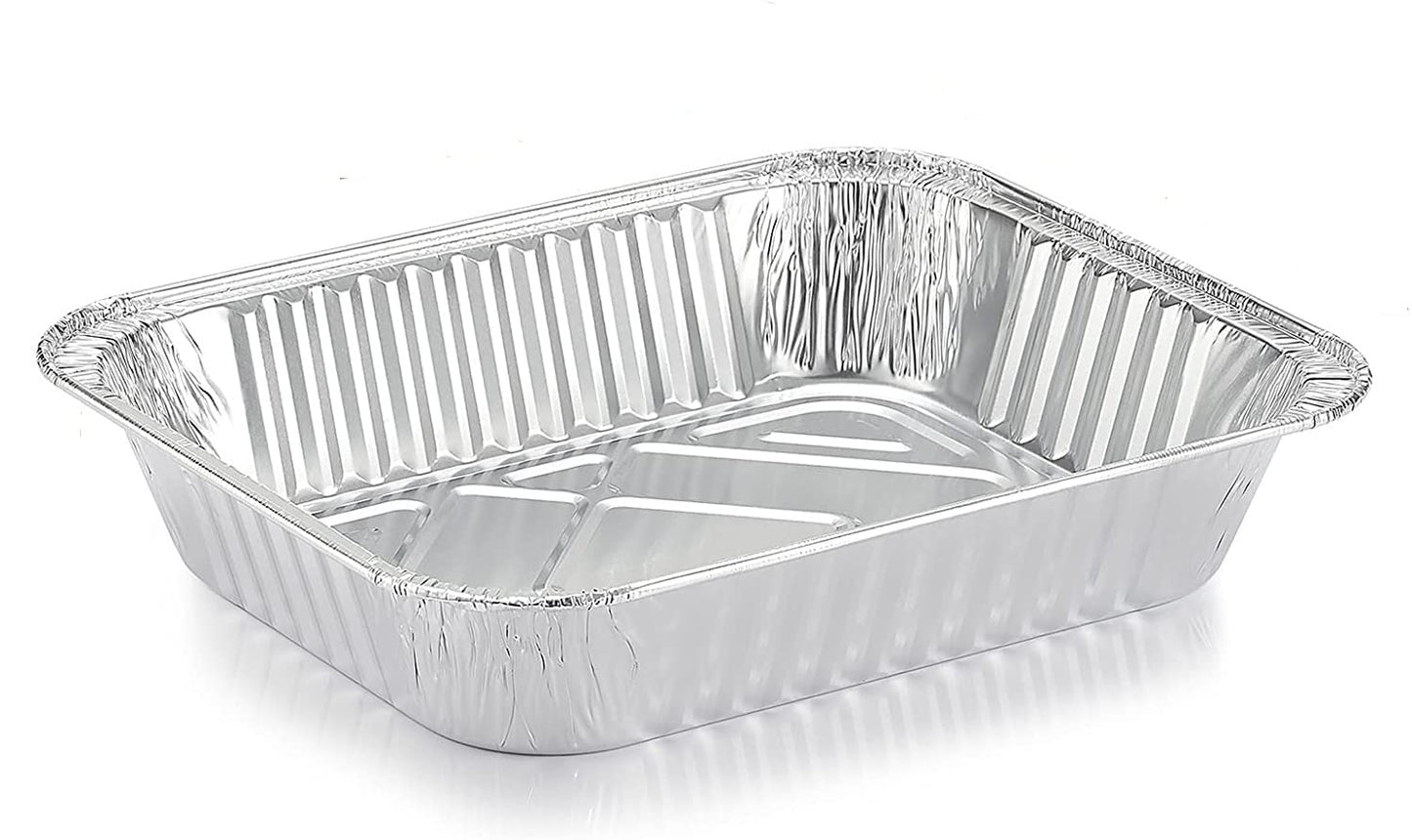 Mr Miracle Foil Pans. Pack 25. Disposable. Ideal for Baking, Cakes, To-Go Takeout. Freezer Safe