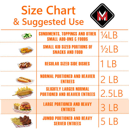 Kraft Paper Food Tray. 3 Pound Size. Disposable, Recyclable and Fully Biodegradable. Made in USA
