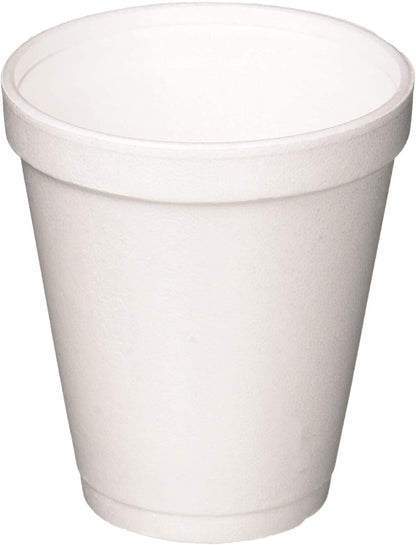 Foam Cups for Hot and Cold Drinks With Lids, USA-Made 50-Pack - Ideal Styrofoam Coffee Cups, Insulating To-Go Cups for Soda, Tea, Juice - Sturdy, Disposable and comparable to Industry standard