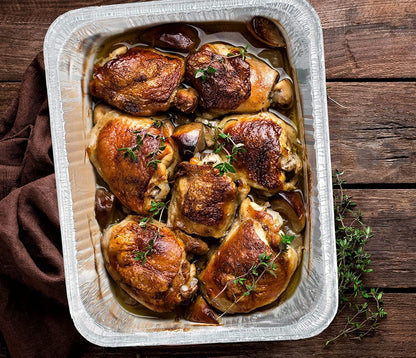 Mr Miracle Foil Pans. Pack 25. Disposable. Ideal for Baking, Cakes, To-Go Takeout. Freezer Safe