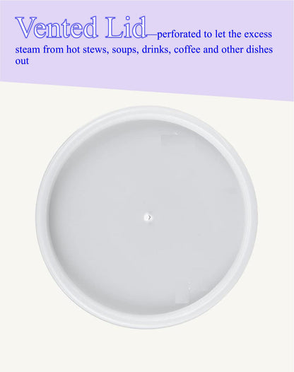 Mr. Miracle 4 Ounce Foam Bowl with Lid for Hot and Cold Foods. Pack of 100 Sets. Disposable Soup Container with Vented Lid. Great for Ice Cream, Yogurt, Soup, Takeout