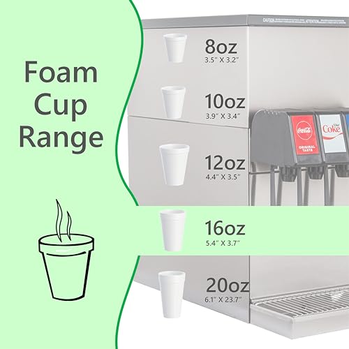 Foam Cups for Hot and Cold Drinks With Lids, USA-Made 50-Pack - Ideal Styrofoam Coffee Cups, Insulating To-Go Cups for Soda, Tea, Juice - Sturdy, Disposable and comparable to Industry standard