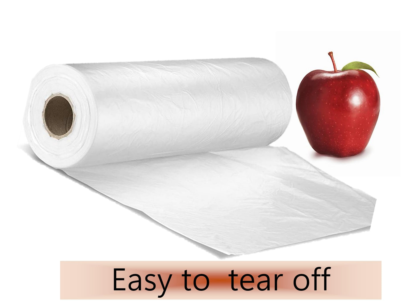 Mr Miracle Plastic Produce Bags for Food Storage - 12"x20" Clear Grocery Bag for Fruits, Vegetables, Bread - Easy Peel-Off Design, Continuous Roll, 1.75" Core, Pack of 350 Bags [1 roll]