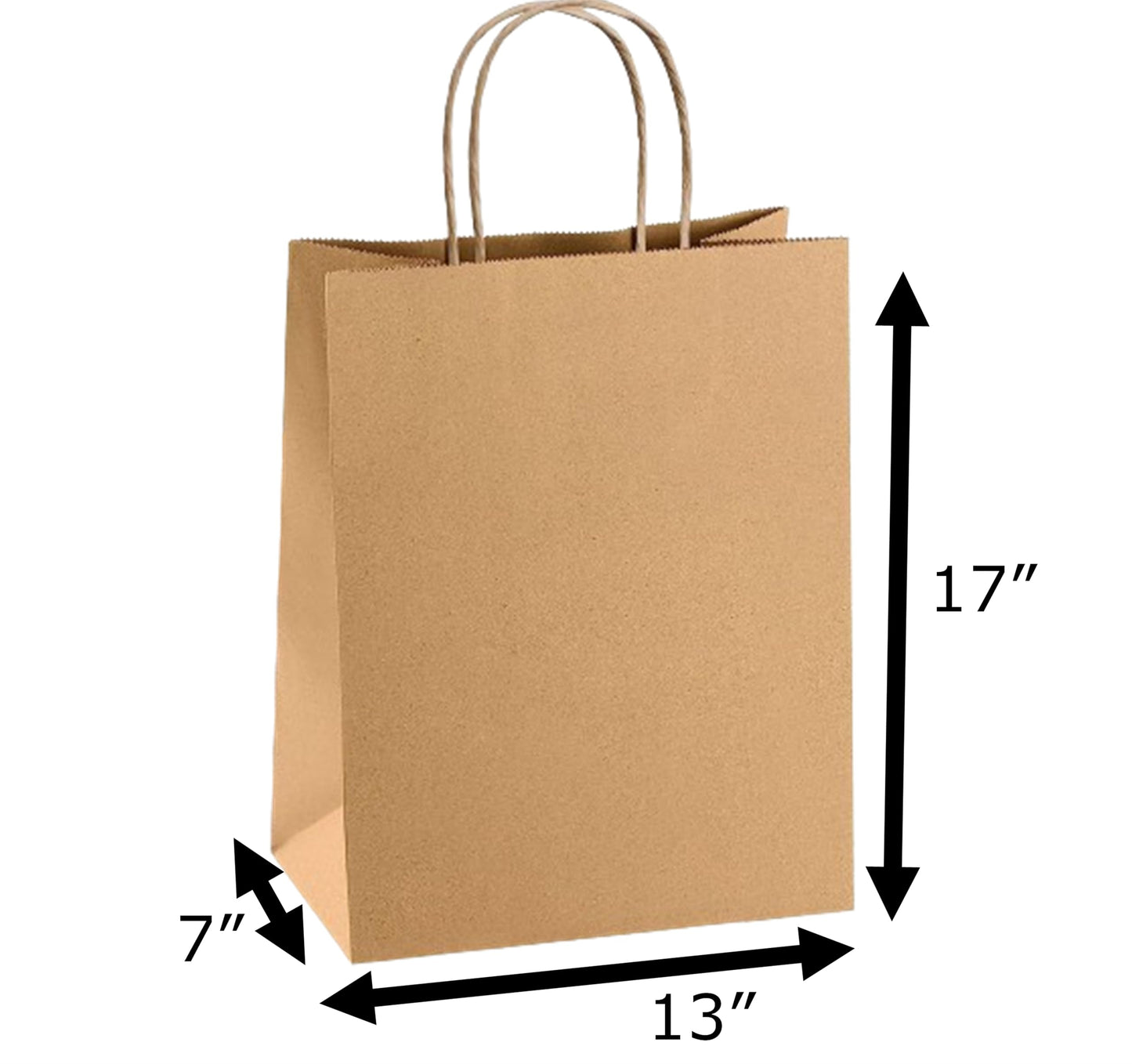 Large Paper Bags With Handles - 17X13X7 Premium Quality Shopping & Grocery Bags - Multi-Pack, 100% Recyclable - Ideal for Merchandise, Retail & Large Gift Bags