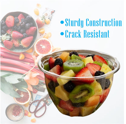 Clear Plastic Salad Bowls with Snap-On Lids(50 Pack)-Airtight Disposable Salad Containers for Lunch, Meal Prep & Parties- Ideal as Disposable Salad Bowls with Lids & Plastic Salad Bowl with Lid