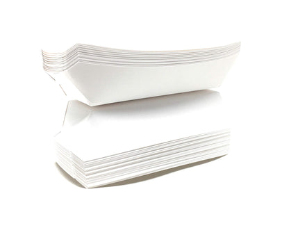 Mr Miracle 7 Inch Paper Hot Dog Tray in Red White Pattern. Disposable, Recyclable and Fully Biodegradable.