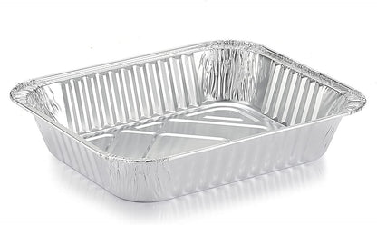 Mr Miracle Foil Pans. Pack 25. Disposable. Ideal for Baking, Cakes, To-Go Takeout. Freezer Safe