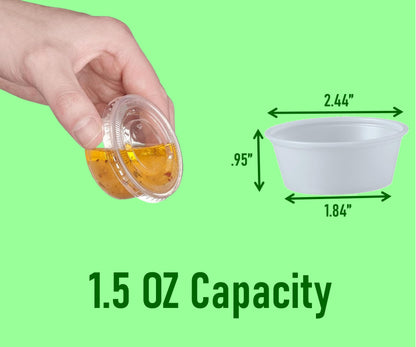 Mr. Miracle Jello Shot Souffle Cups and Lids. Translucent. Multi Packs