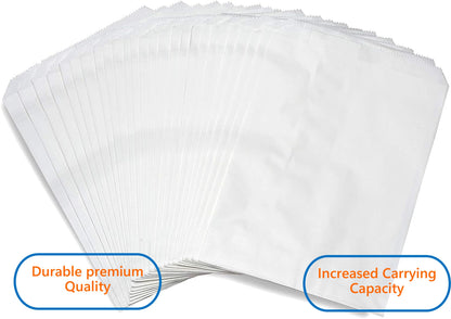 6LB White Paper Lunch Bags - Pack of 200 Durable, Recyclable, and Biodegradable Snack Bags for Food Storage - Great for Lunch, Crafts, Concessions, Cafes, and Delis