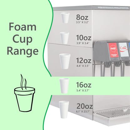 Foam Cups for Hot and Cold Drinks With Lids, USA-Made 50-Pack - Ideal Styrofoam Coffee Cups, Insulating To-Go Cups for Soda, Tea, Juice - Sturdy, Disposable and comparable to Industry standard