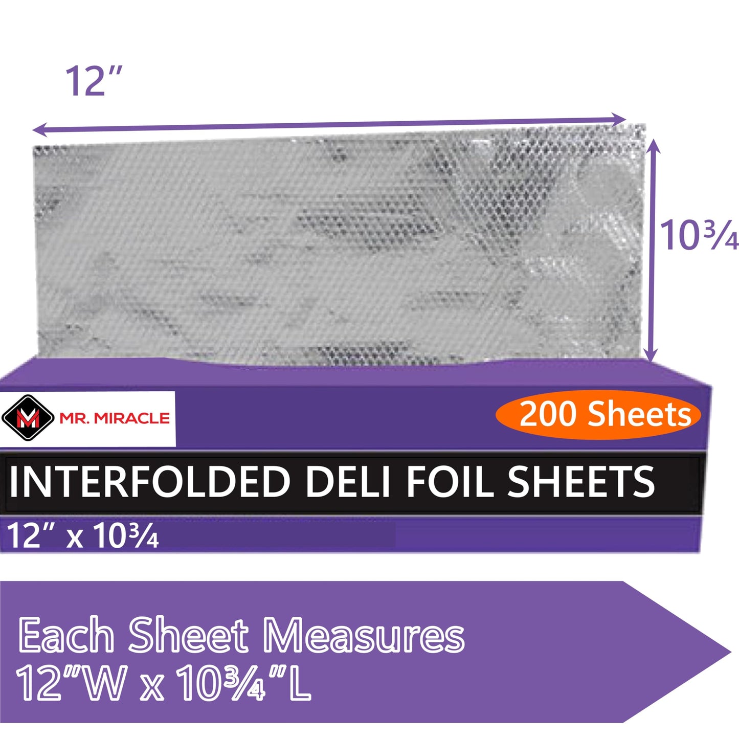 Box of Pre-Cut Aluminum Foil Sheets - Wide and Heat-Tolerant Deli Foil Sheets, 100% Aluminum, Ideal for Food Wrapping, Grilling & Freezing, Convenient Dispenser