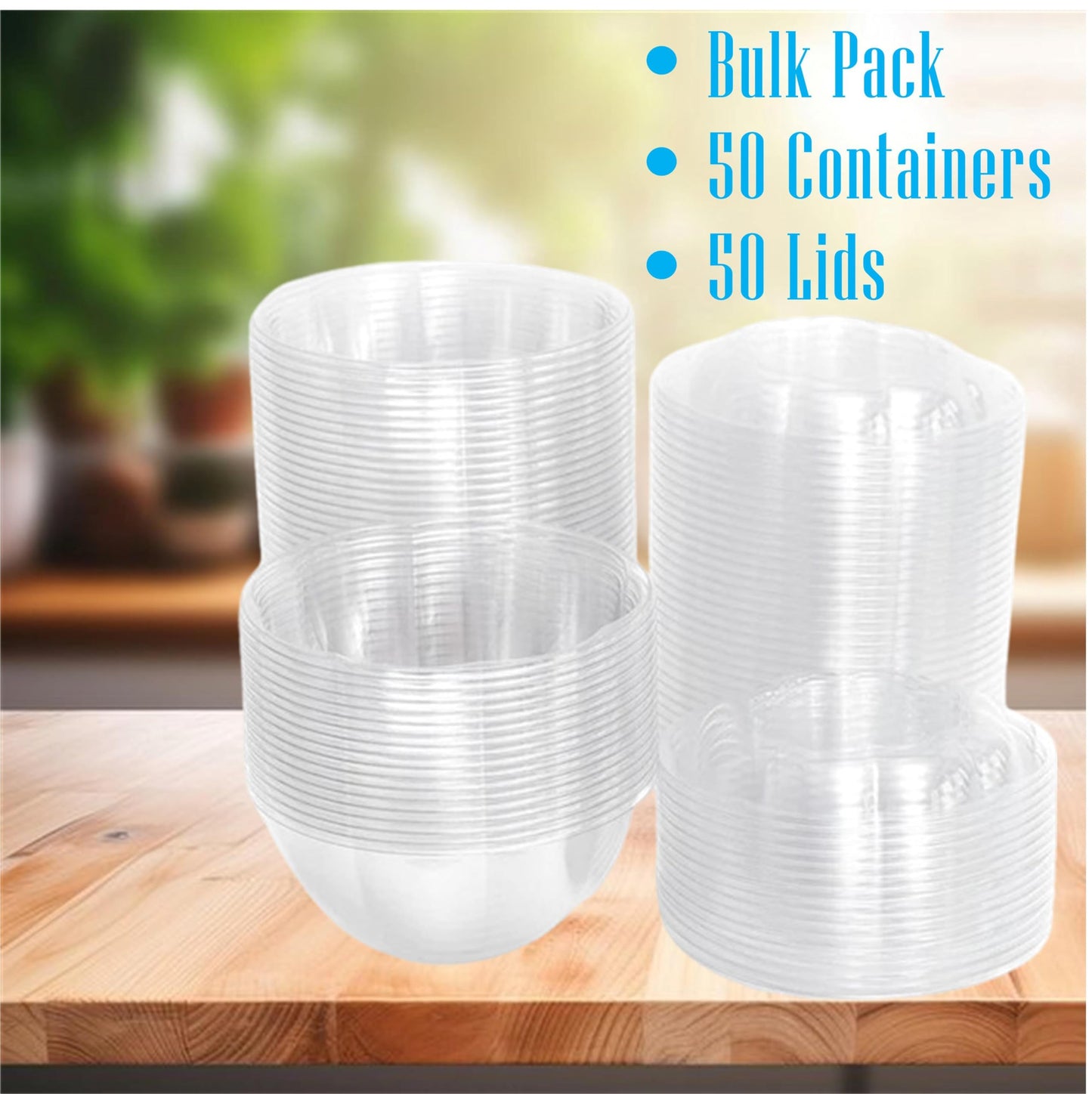 Clear Plastic Salad Bowls with Snap-On Lids(50 Pack)-Airtight Disposable Salad Containers for Lunch, Meal Prep & Parties- Ideal as Disposable Salad Bowls with Lids & Plastic Salad Bowl with Lid