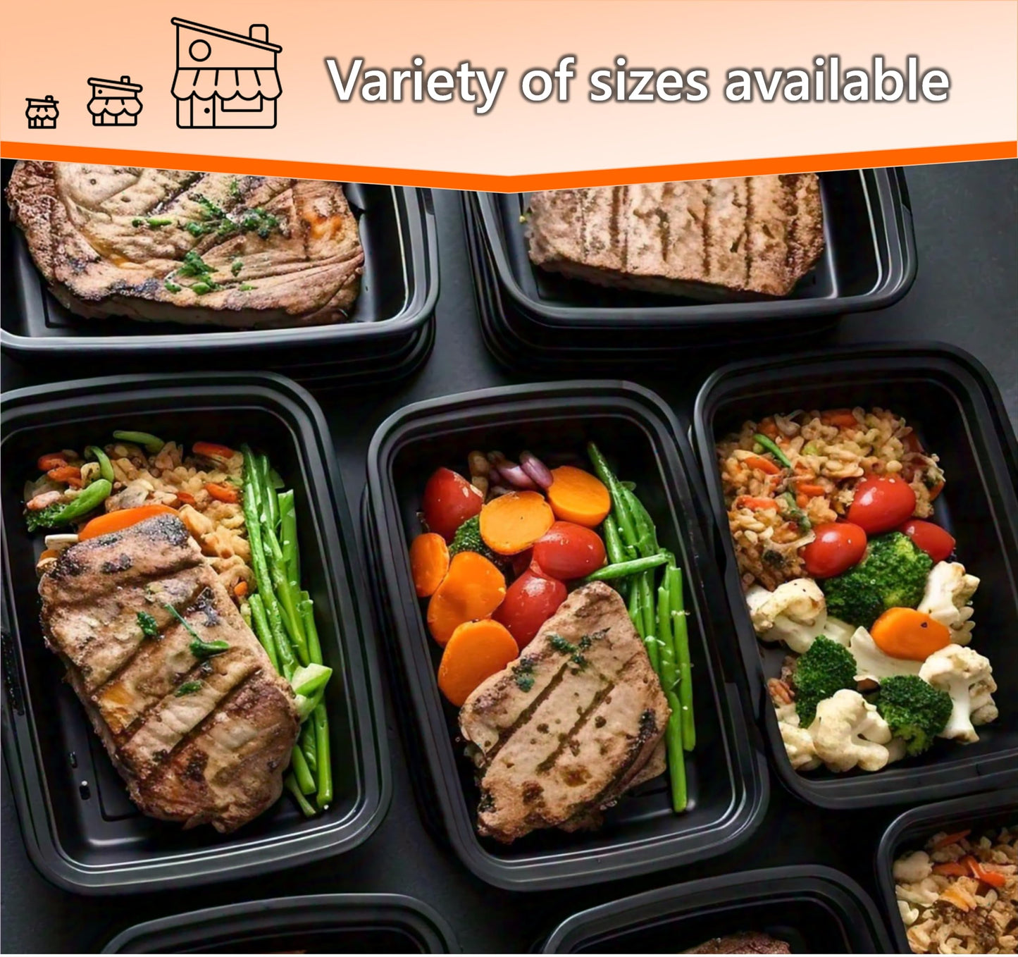 Mr Miracle Clear Plastic Takeout Containers - Durable and Sturdy Clamshell Food Boxes for To-Go and Storage Disposable Clam Shell Containers, Bulk Pack - Easy Open Hinge Design