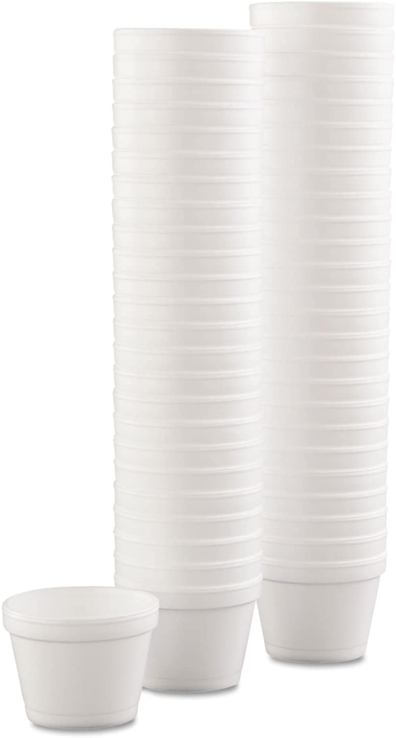 Mr. Miracle 4 Ounce Foam Bowl with Lid for Hot and Cold Foods. Pack of 100 Sets. Disposable Soup Container with Vented Lid. Great for Ice Cream, Yogurt, Soup, Takeout