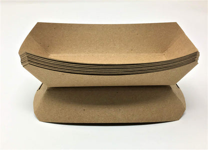 Mr Miracle Kraft Paper Food Tray. 2 Pound Size. Disposable, Recyclable and Fully Biodegradable. Made in USA