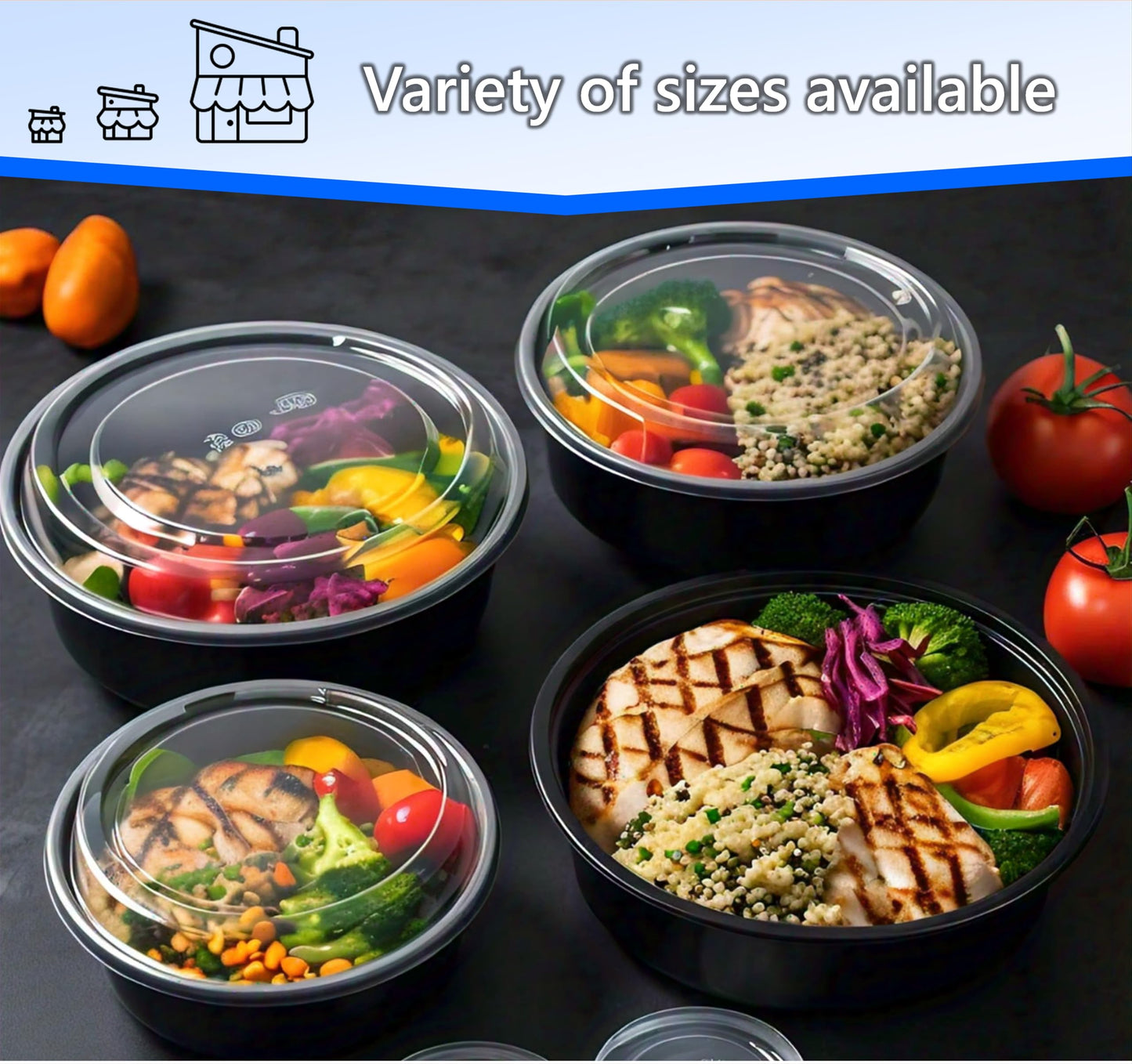 Mr Miracle Clear Plastic Takeout Containers - Durable and Sturdy Clamshell Food Boxes for To-Go and Storage Disposable Clam Shell Containers, Bulk Pack - Easy Open Hinge Design