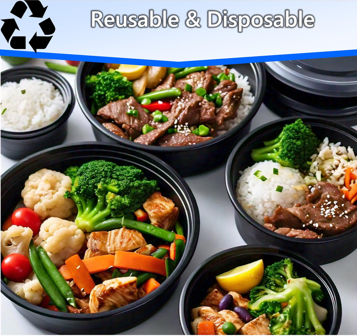 Mr Miracle Clear Plastic Takeout Containers - Durable and Sturdy Clamshell Food Boxes for To-Go and Storage Disposable Clam Shell Containers, Bulk Pack - Easy Open Hinge Design