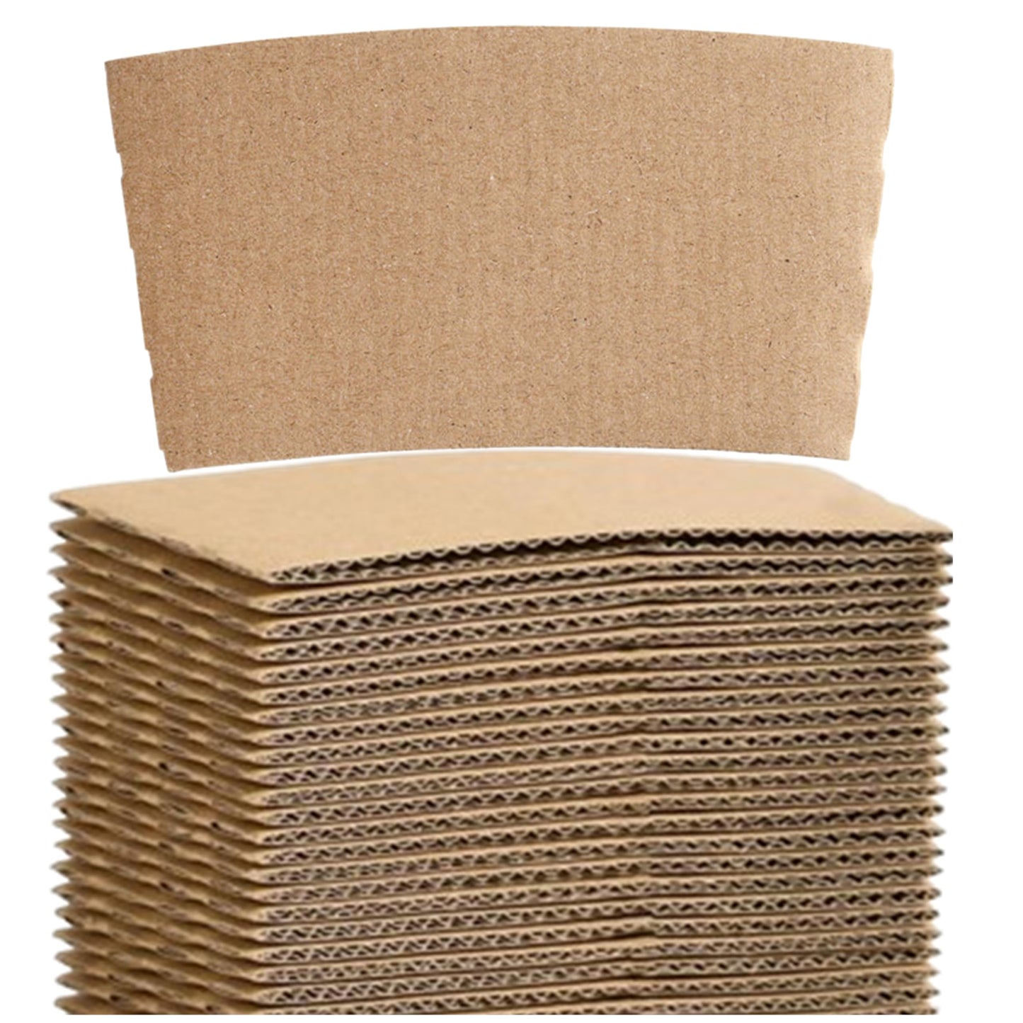 Mr Miracle Disposable Brown Coffee Sleeves - Eco-Friendly Kraft Jacket Beverage Sleeves for Paper Cups, Fits 10-20oz - Bulk Coffee Sleeves Multi Pack for Cafés & Shops