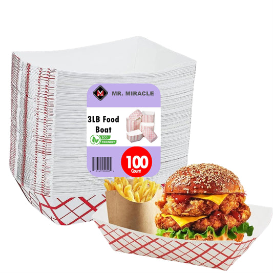 Kraft Paper Food Tray. 3 Pound Size. Disposable, Recyclable and Fully Biodegradable. Made in USA