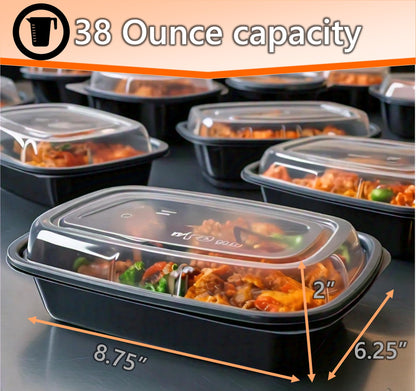 Mr Miracle Clear Plastic Takeout Containers - Durable and Sturdy Clamshell Food Boxes for To-Go and Storage Disposable Clam Shell Containers, Bulk Pack - Easy Open Hinge Design