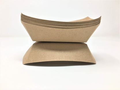 Mr Miracle Kraft Paper Food Tray. 1/4 - Pound Size. Disposable, Recyclable and Fully Biodegradable. Made in USA