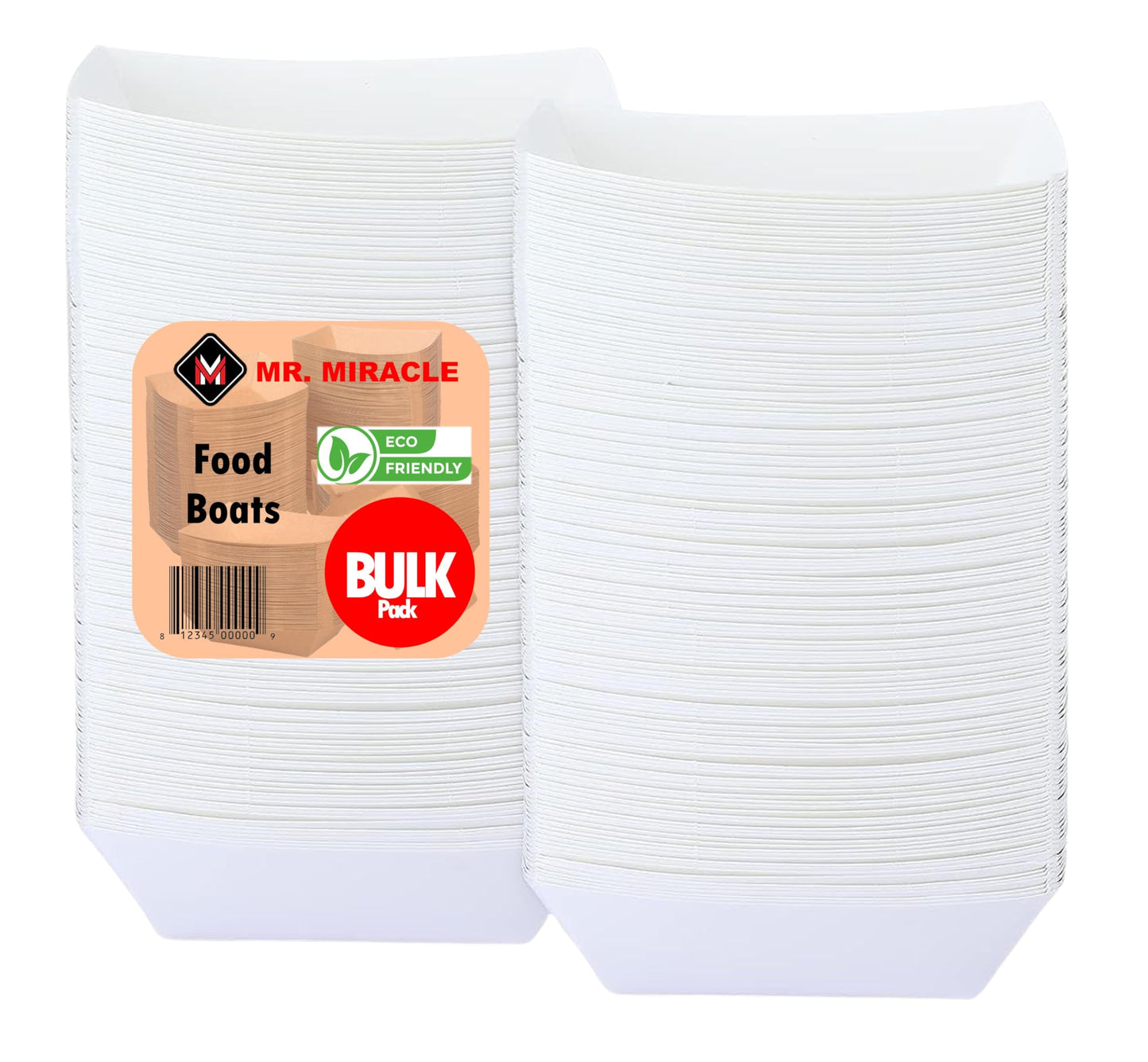 Mr. Miracle White and Red Paper Food Tray. 2.5-Pound Size