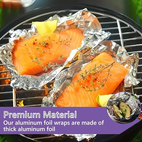 Box of Pre-Cut Aluminum Foil Sheets - Wide and Heat-Tolerant Deli Foil Sheets, 100% Aluminum, Ideal for Food Wrapping, Grilling & Freezing, Convenient Dispenser