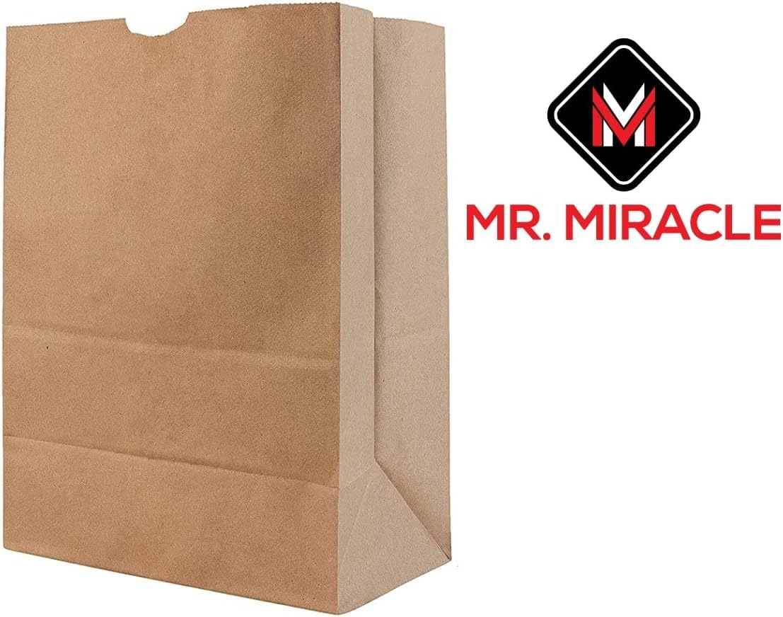 57 Lb Large Kraft Paper Grocery Bags with Handles - 12 x 17 x 7 - Durable, Reusable & Eco-Friendly Shopping Bags, Brown Kraft Take-Out Bags for Retail, To-Go, Any Occasion