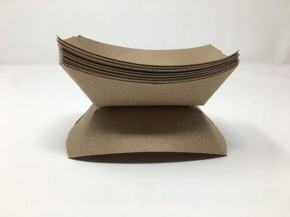 Mr Miracle White and Red Paper Food Tray. 1-Pound Size. Disposable, Recyclable and Fully Biodegradable. Made in USA