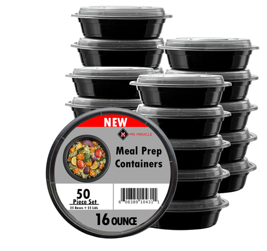Mr Miracle Clear Plastic Takeout Containers - Durable and Sturdy Clamshell Food Boxes for To-Go and Storage Disposable Clam Shell Containers, Bulk Pack - Easy Open Hinge Design