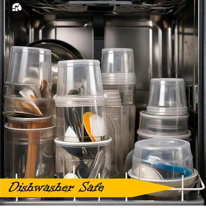 Mr. Miracle 16 Oz Food and Multi-Purpose Plastic Deli Containers with Matching Lids. Sealable. Non-Leaking. Microwavable, Freezer and Dishwasher Safe